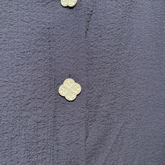 Soft Surroundings Navy Blue Island Time Tunic Ruffled Collar Size Large - Picture 5 of 8